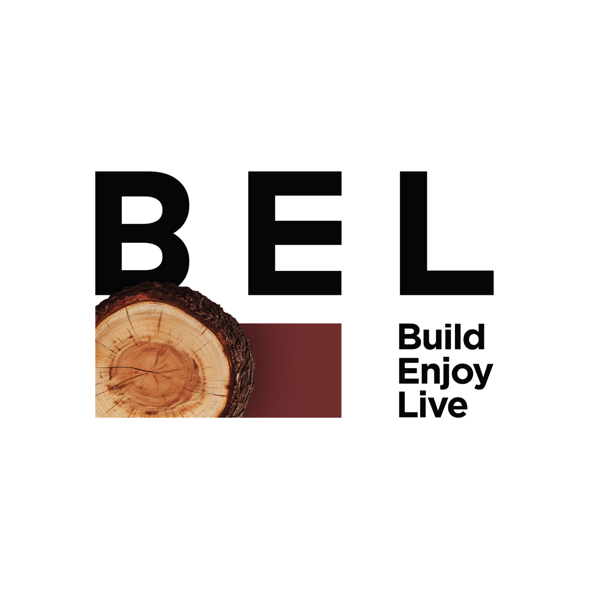 Logo BEL con sezione di legno
